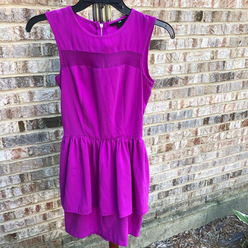 Magenta peplum dress with Back zipper H&M